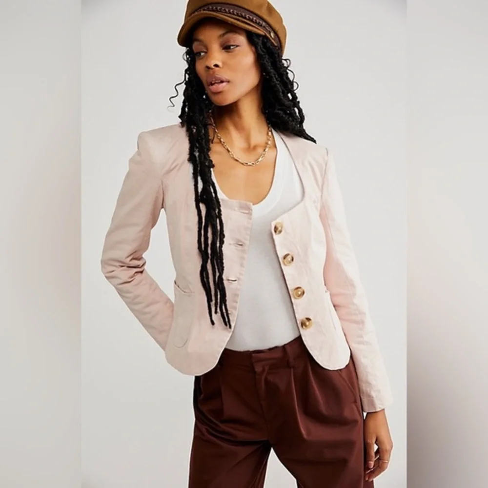 Free People-Courtship Blazer-Pink